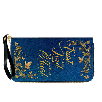 Personalized Christian Leather Handbag – Gold Navy Bible Verse Tote for Women | CHRISTIANARTBAG CAB01122525