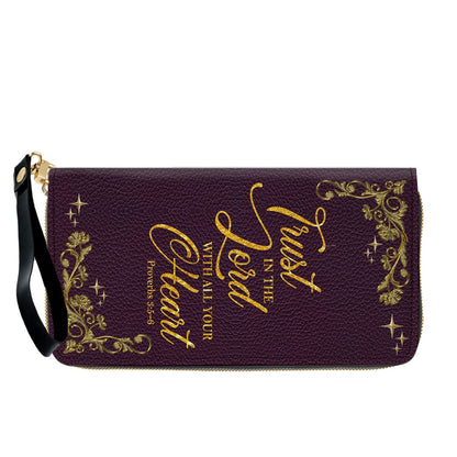 Personalized Leather Handbag & Long Wallet Set – Custom Name & Bible Verse | Elegant Christian Gift for Women