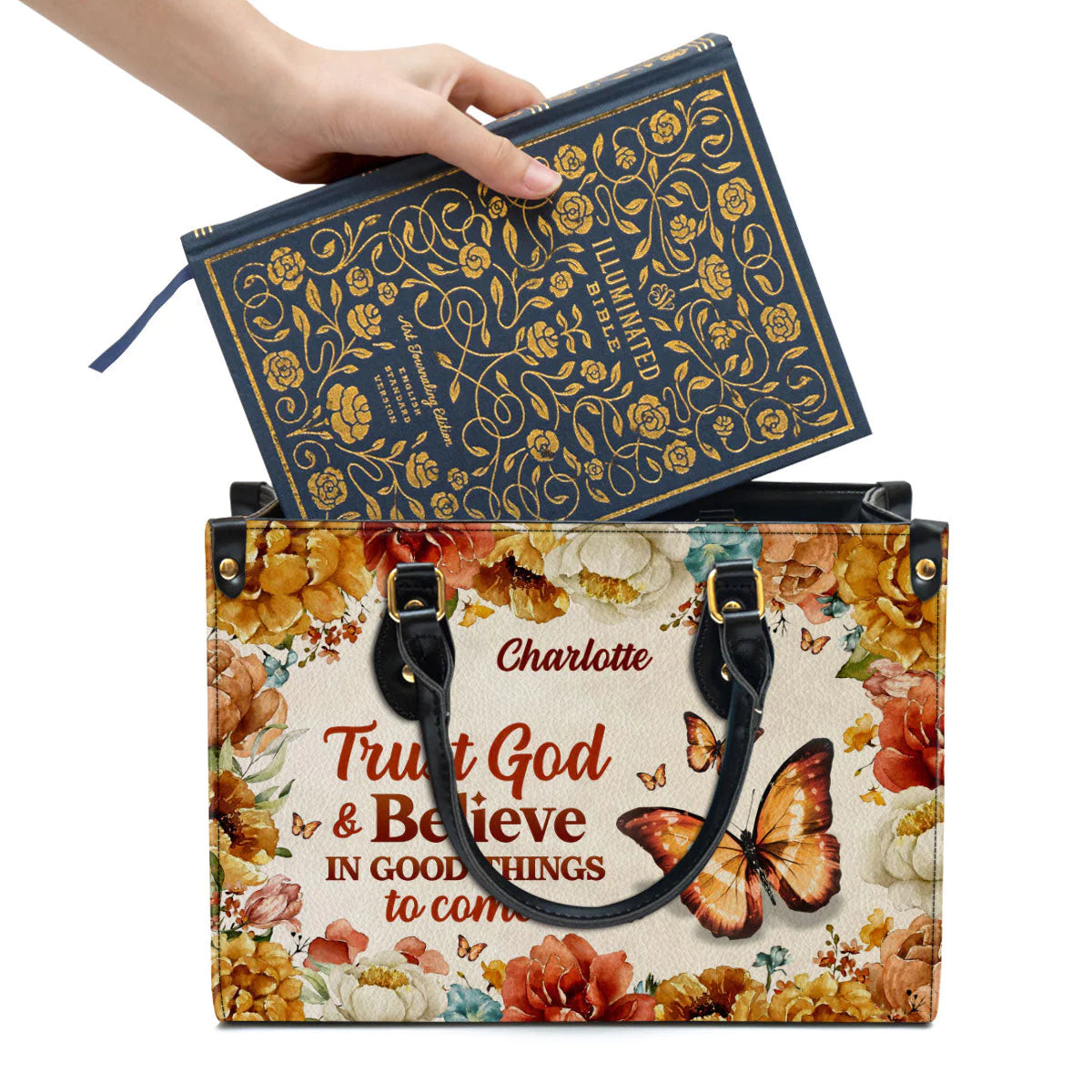 Christianart Handbag, Trust God And Believe In Good Things To Come, Personalized Gifts, Gifts for Women, Christmas Gift. - Christian Art Bag