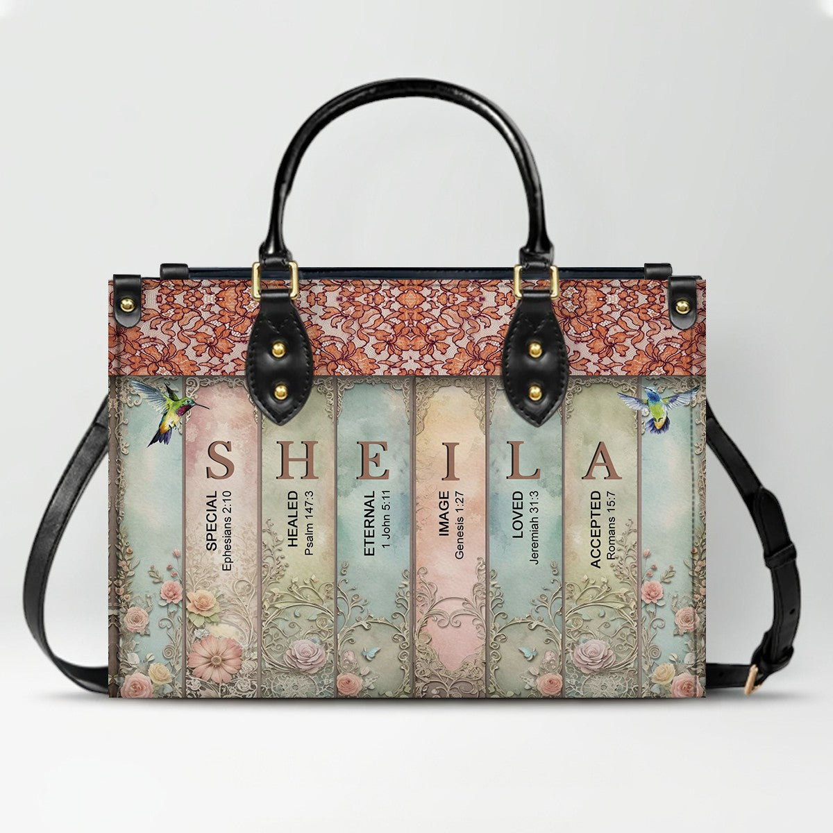 Christianartbag Handbags- Uncover the sacred meaning of your name - Bookmarks Leather Handbag - CABLTB01120624.