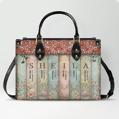Christianartbag Handbags- Uncover the sacred meaning of your name - Bookmarks Leather Handbag - CABLTB01120624.