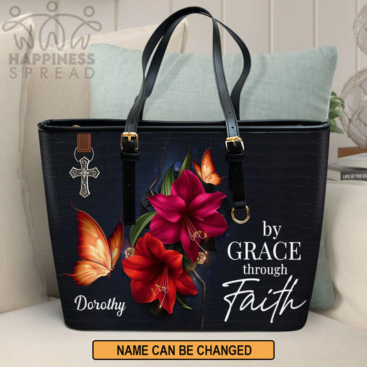 Christianart Handbag, Personalized Hand Bag, By Grace Through Faith, Personalized Gifts, Gifts for Women. - Christian Art Bag