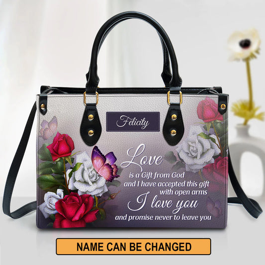 Christianart Handbag, Love Is A Gift From God, Personalized Gifts, Gifts for Women, Christmas Gift. - Christian Art Bag