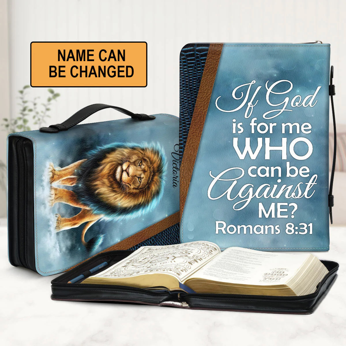 Christianart Bible Cover, If God Is For Me Who Can Be Against Me, Personalized Gifts for Pastor, Gifts For Women, Gifts For Men. - Christian Art Bag