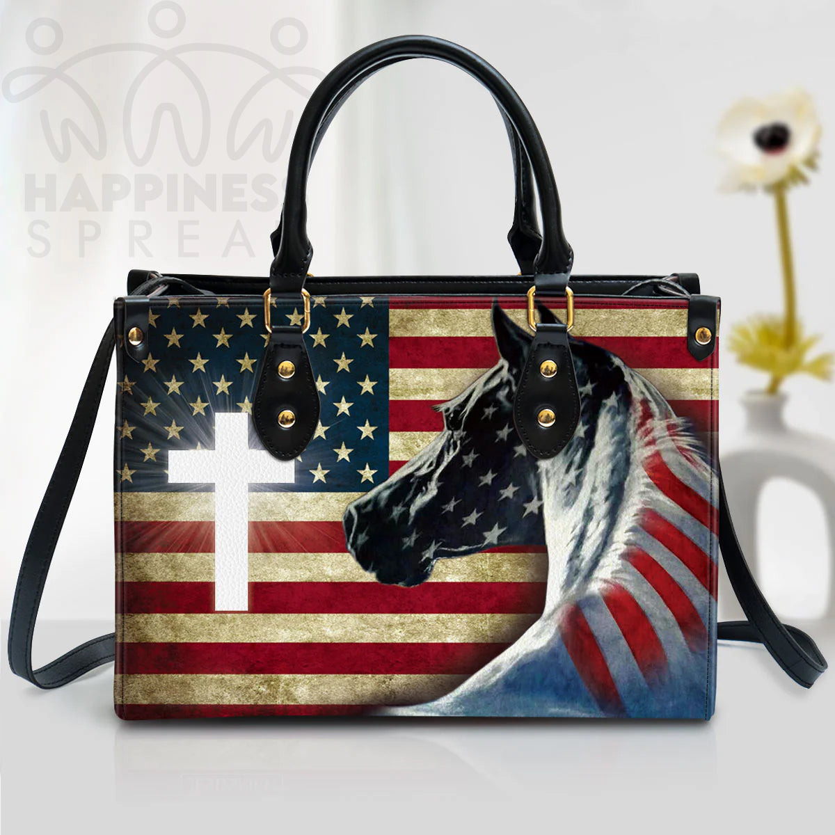 Christianart Handbag, Personalized Hand Bag, American Flag 4th of July, Personalized Gifts, Gifts for Women. - Christian Art Bag