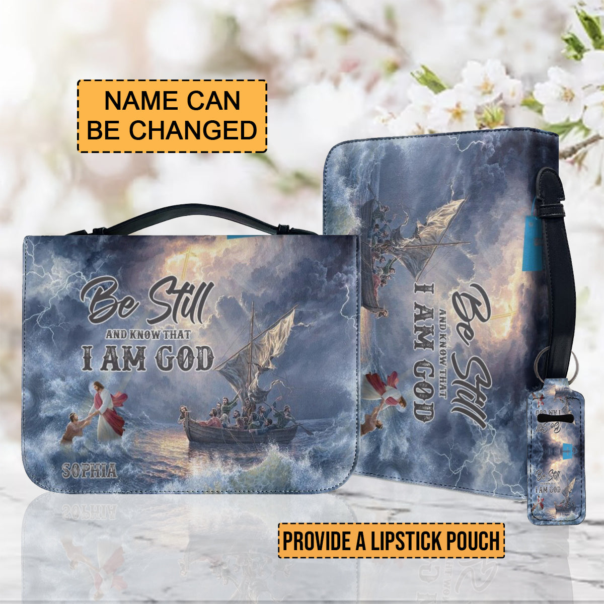 Christianartbag Bible Cover, Be Still And Know That I Am God Personalized Bible Cover, Personalized Bible Cover, Christmas Gift, CABBBCV01060923. - Christian Art Bag