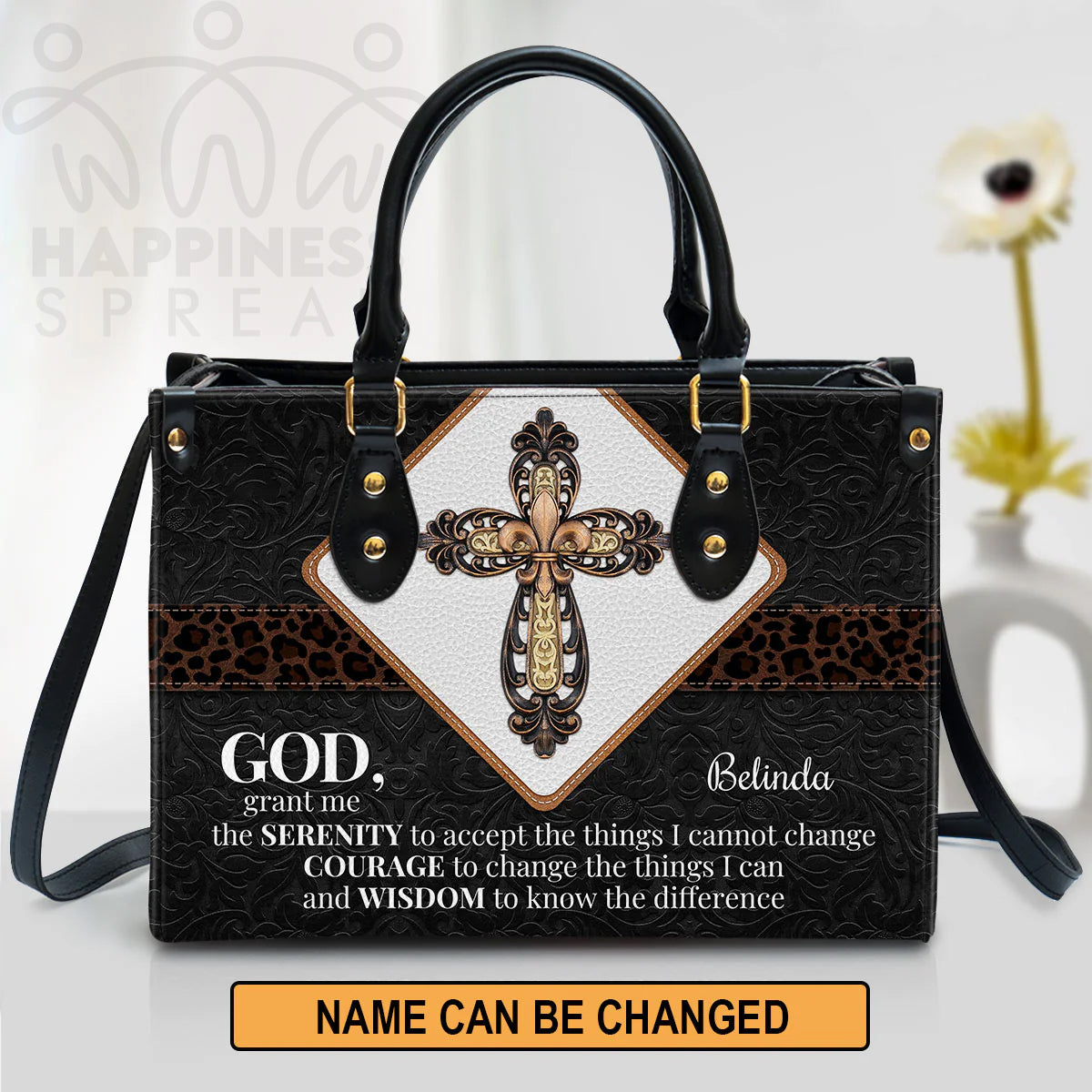 Christianart Handbag, Personalized Hand Bag, God and Cross, Personalized Gifts, Gifts for Women. - Christian Art Bag