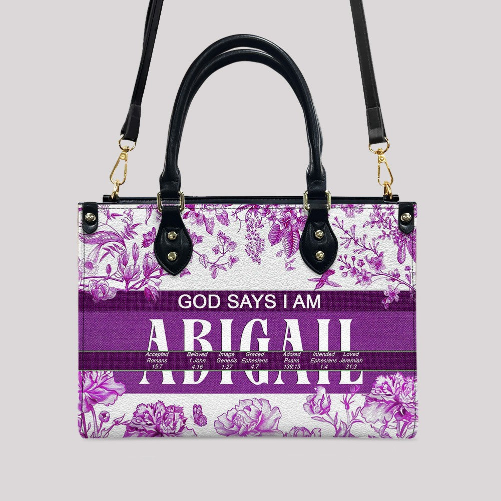 Personalized Leather Handbag with Custom Name & Bible Verse Meaning – Christian Tote Bag