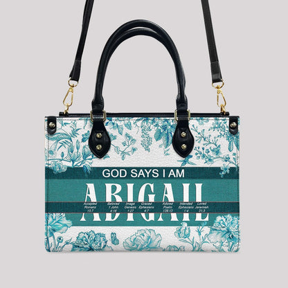 Personalized Leather Handbag with Custom Name & Bible Verse Meaning – Christian Tote Bag