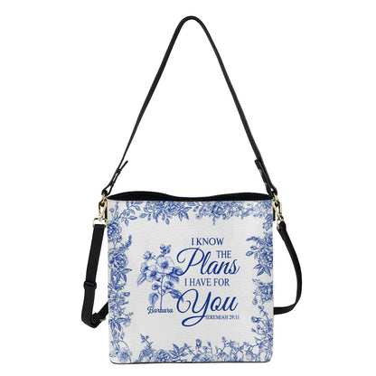 Personalized Christian Bucket Bag – Personalized Bible Verse & Birth Month Flowers – Christian Gift