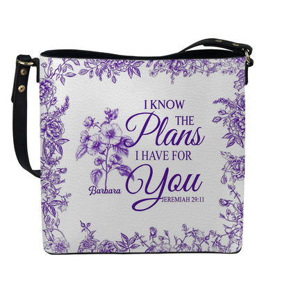 Personalized Christian Bucket Bag – Personalized Bible Verse & Birth Month Flowers – Christian Gift