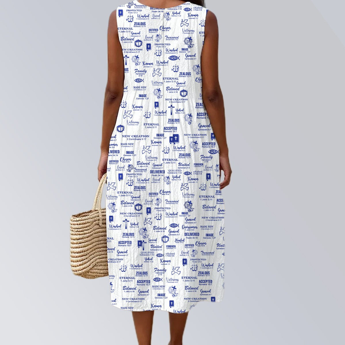 Personalized Christian Maxi Dress with Name, Bible Verses & Birth Month Flowers – Faith-Inspired Summer Outfit