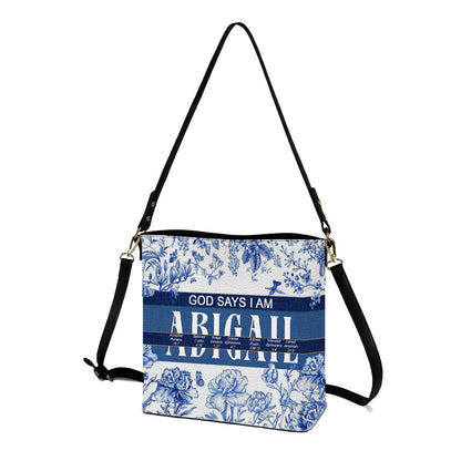 Personalized Christian Bucket Bag – Personalized Leather Bucket Bag with Custom Name & Bible Verse Meaning