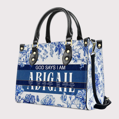 Personalized Leather Handbag with Custom Name & Bible Verse Meaning – Christian Tote Bag