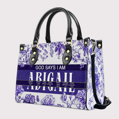 Personalized Leather Handbag with Custom Name & Bible Verse Meaning – Christian Tote Bag
