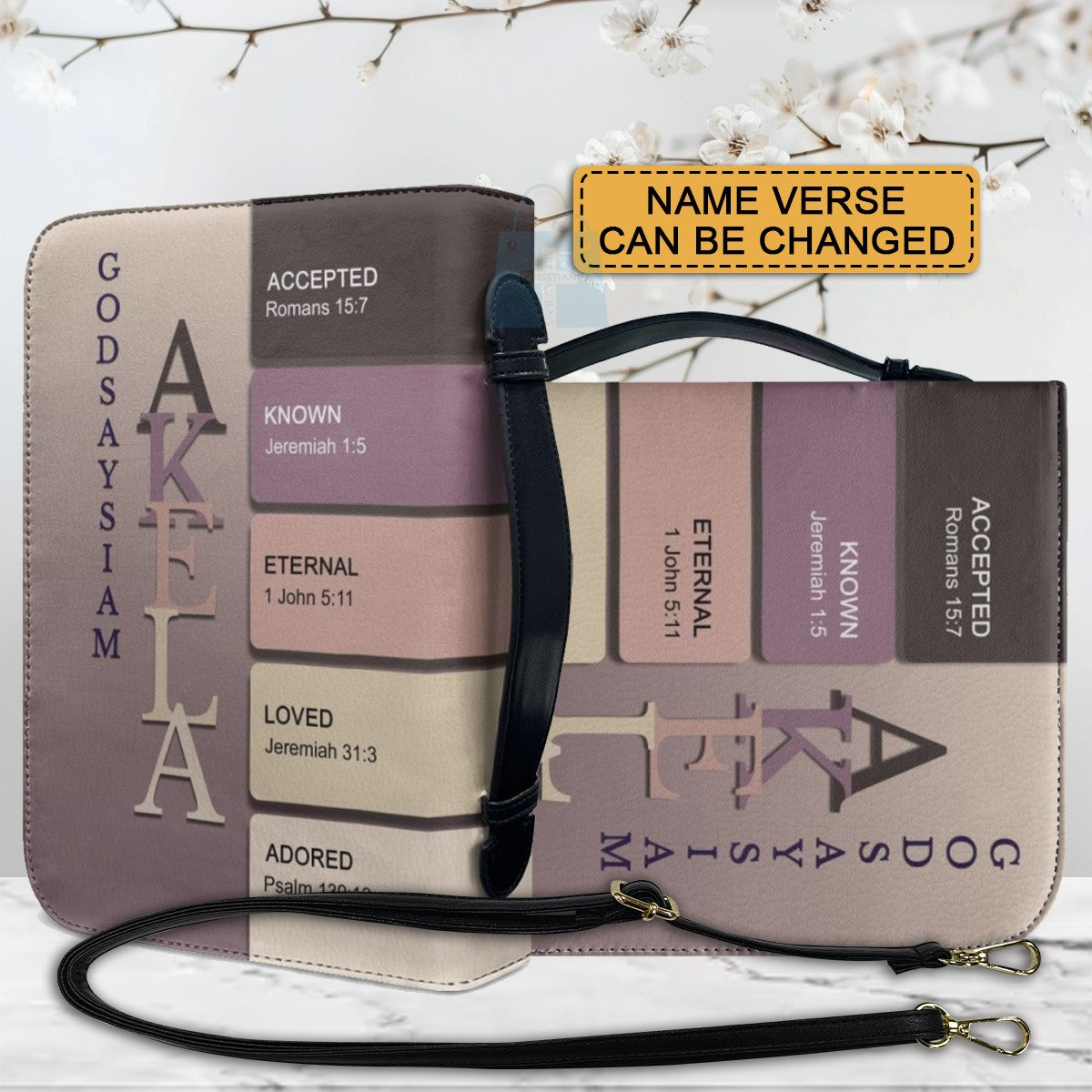 CHRISTIANARTBAG Bible Cover - Uncover the sacred meaning of your name - Custom Color - Personalized Bible Cover, CABBBCV01100226