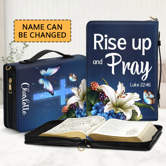 Christianartbag Bible Cover, Rise Up And Pray Luke 22:46, Personalized Bible Cover, Gifts For Women, Christmas Gift, CABBBCV01030823. - Christian Art Bag