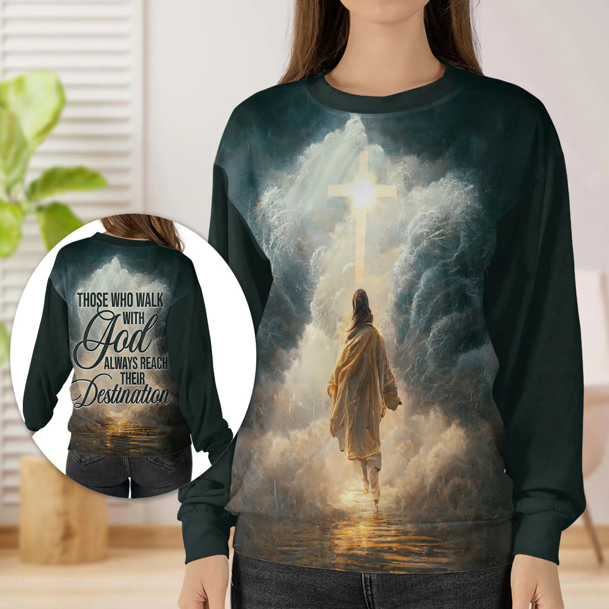 Christianartbag 3D Sweater, Those Who Walk With God Always Reach Their Destination, Unisex Sweater, Christmas Gift. - Christian Art Bag