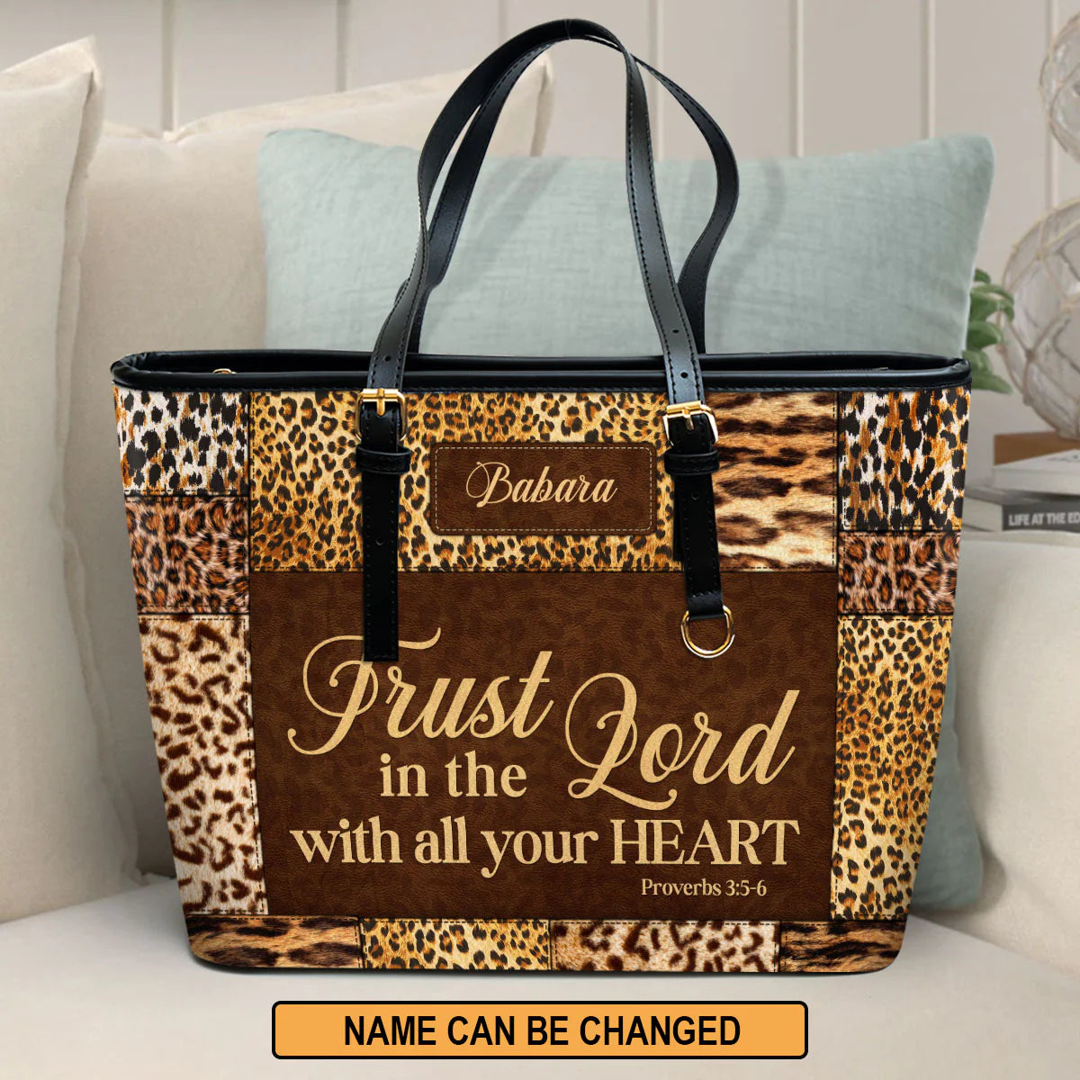 Christianart Handbag, Trust In The Lord With All Your Heart, Proverbs 3:5-6, Personalized Gifts, Gifts for Women. - Christian Art Bag