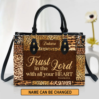 Christianart Handbag, Trust In The Lord With All Your Heart, Proverbs 3:5-6, Personalized Gifts, Gifts for Women. - Christian Art Bag