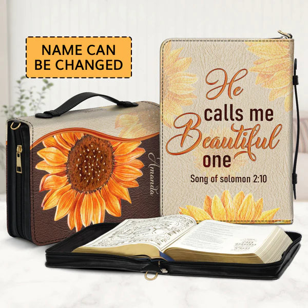 Christianartbag Bible Cover, He Calls Me Beautiful One, Personalized Bible Cover, Gifts For Women, Gifts For Men, Christmas Gift, CABBBCV02020823. - Christian Art Bag