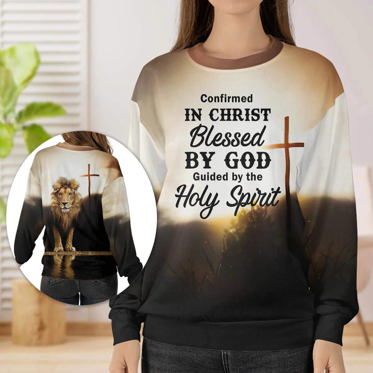 Christianartbag 3D Sweater, Confirmed In Christ Cross And Lion, Unisex Sweater, Christmas Gift. - Christian Art Bag