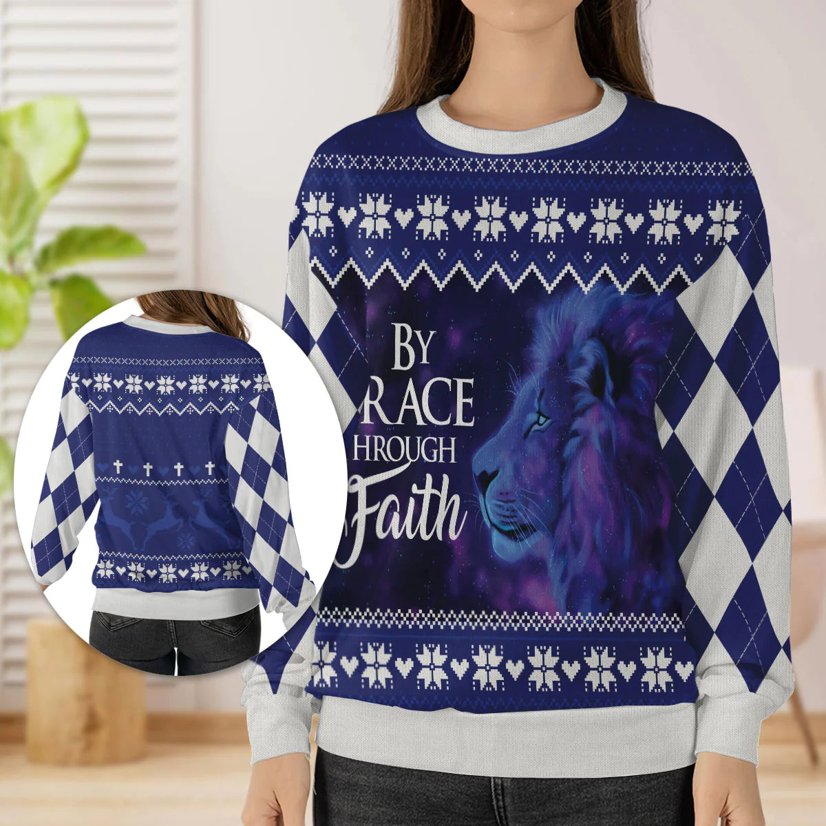 Christianartbag 3D Sweater, By Grace Through Faith Ephesians 2:8, Unisex Sweater, Christmas Gift. - Christian Art Bag