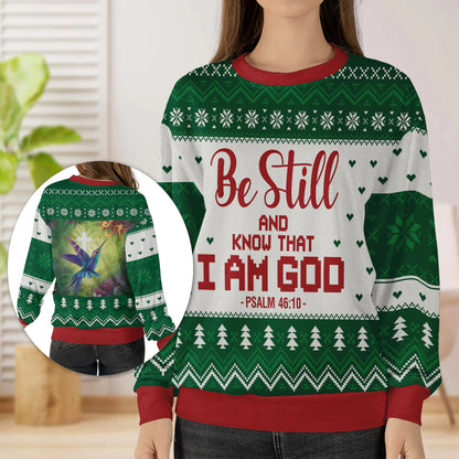 Christianartbag 3D Sweater, Be Still And Know That I Am God Psalm 46:10, Unisex Sweater, Christmas Gift. - Christian Art Bag