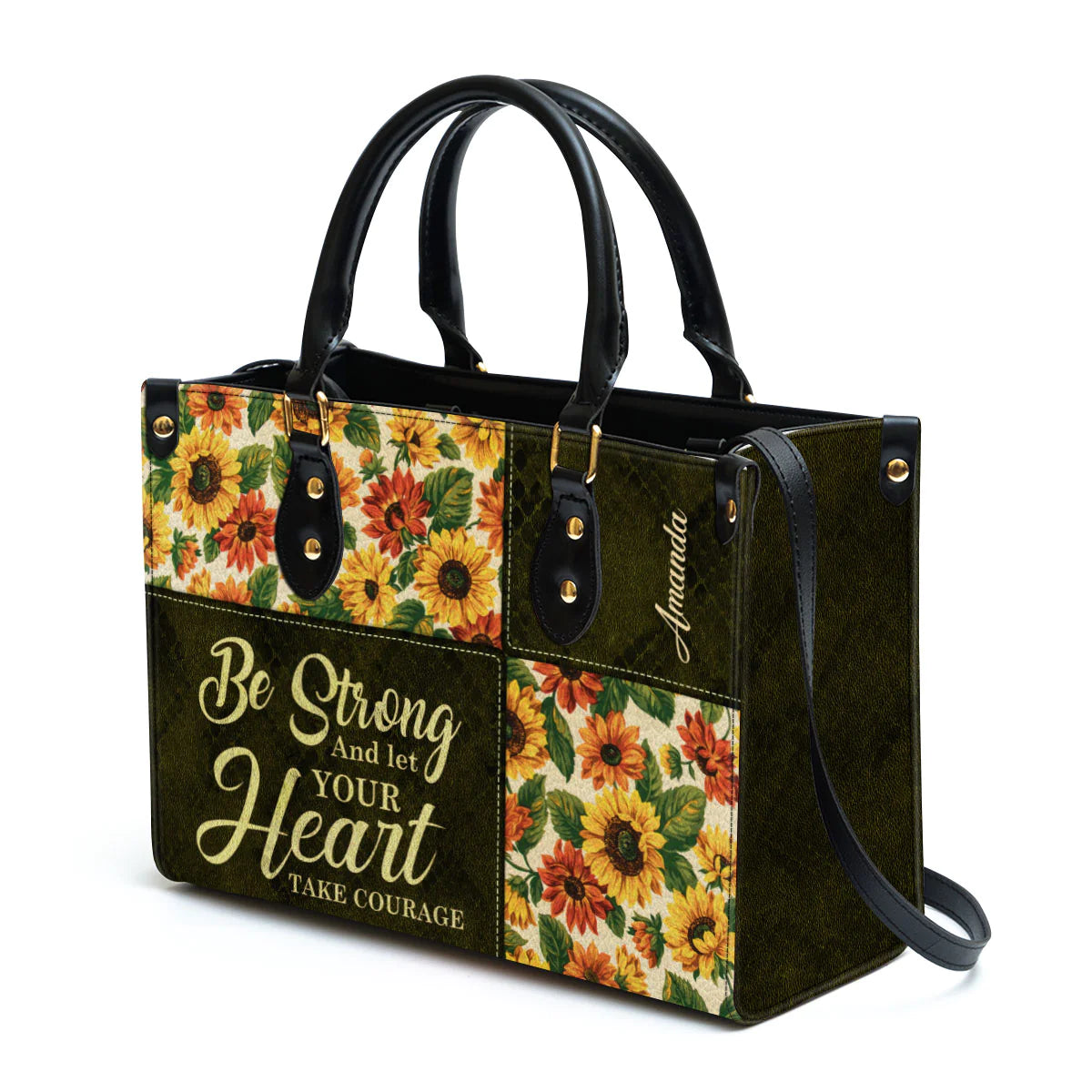 Christianart Designer Handbags, Be Strong And Let Your Heart Take Courage, Personalized Gifts, Gifts for Women. - Christian Art Bag