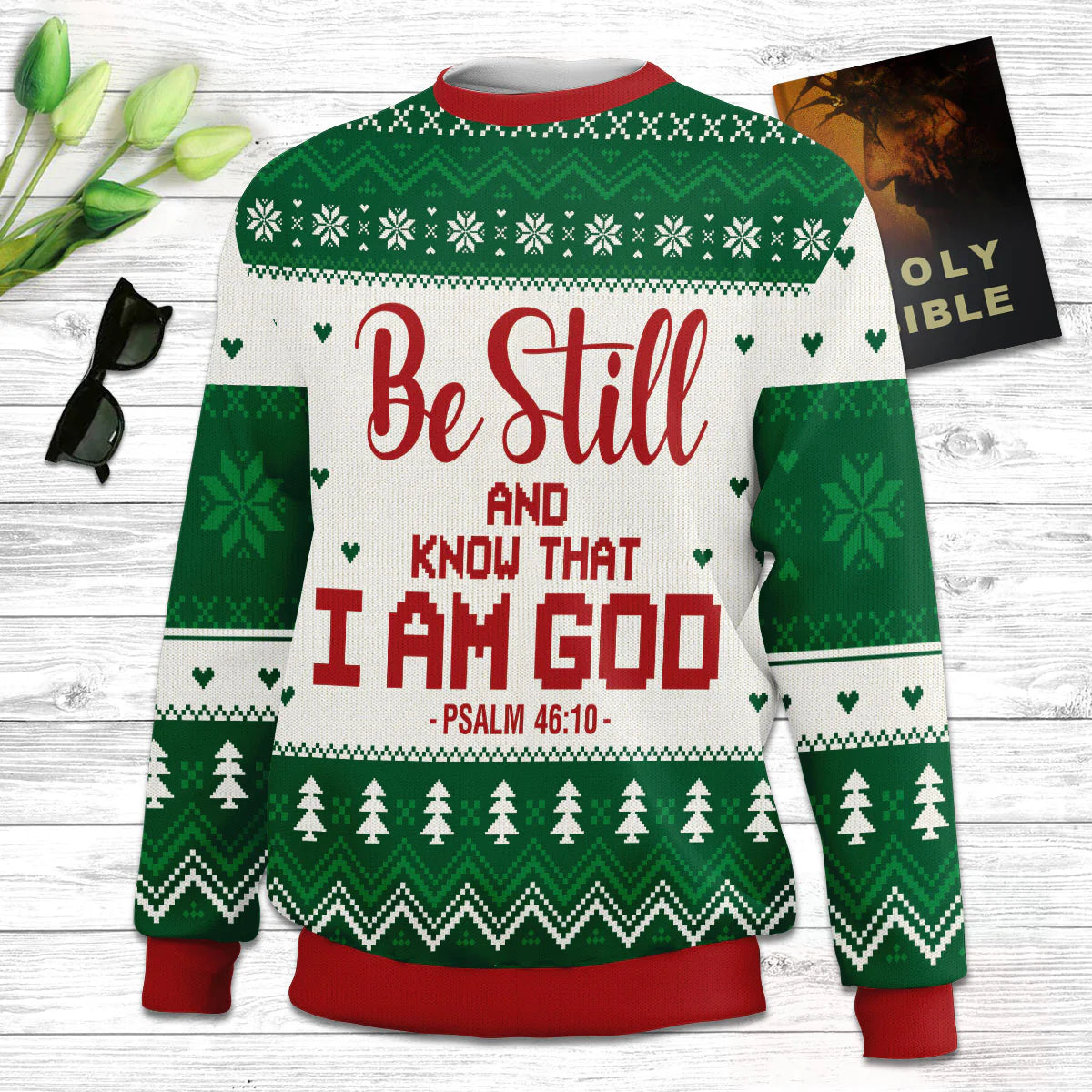 Christianartbag 3D Sweater, Be Still And Know That I Am God Psalm 46:10, Unisex Sweater, Christmas Gift. - Christian Art Bag