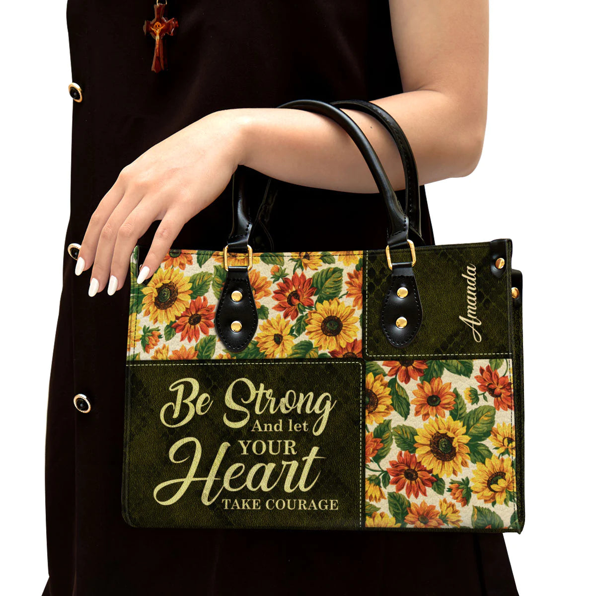 Christianart Designer Handbags, Be Strong And Let Your Heart Take Courage, Personalized Gifts, Gifts for Women. - Christian Art Bag