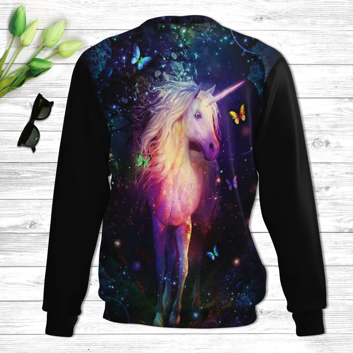 Christianartbag 3D Sweater,Believe In The Lord Jesus Unicorn & Cross  Butrerfly, Unisex Sweater, Christmas Gift. - Christian Art Bag