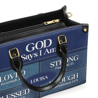 Christianartbag Handbags, God Says I Am Blessed Ephesians 1:3 Leather Bags, Personalized Bags, Gifts for Women, Christmas Gift, CABLTB08290723. - Christian Art Bag