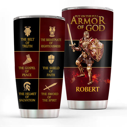 Christianartbag Drinkware, Put On The Full Armor Of God Personalized Bullet Tumbler, Personalized Bullet Tumbler, Armor Of GOD Bullet Tumbler, Christmas Gift, CAB02280823