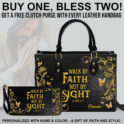 CHRISTIANARTBAG Bible Cover - I Know The Plans I Have For You - Free Clutch Purse with Personalized Leather Handbag - CAB060625