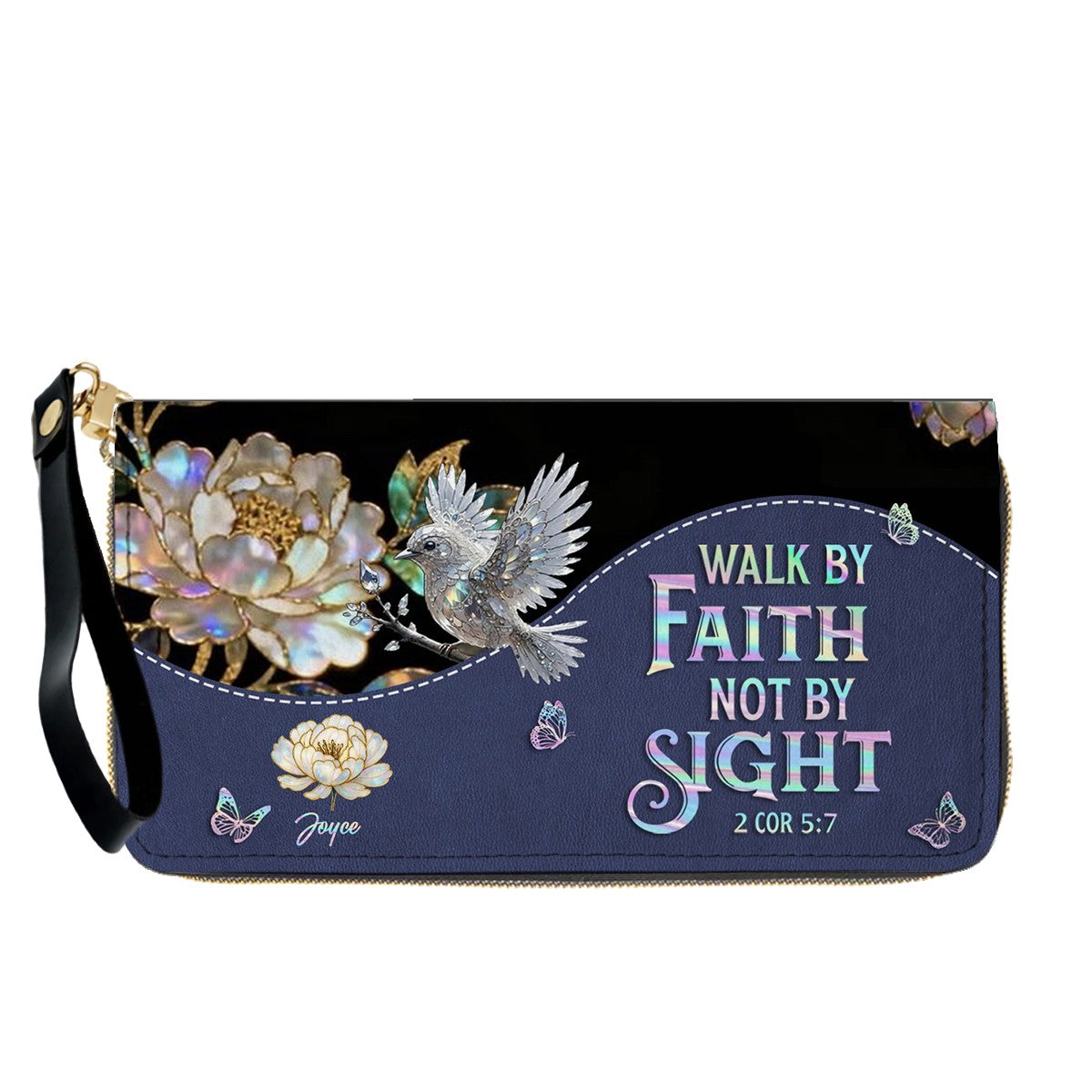 Personalized Leather Handbag – Christian Purse | Mother of Pearl Style | CHRISTIANARTBAG CAB123025