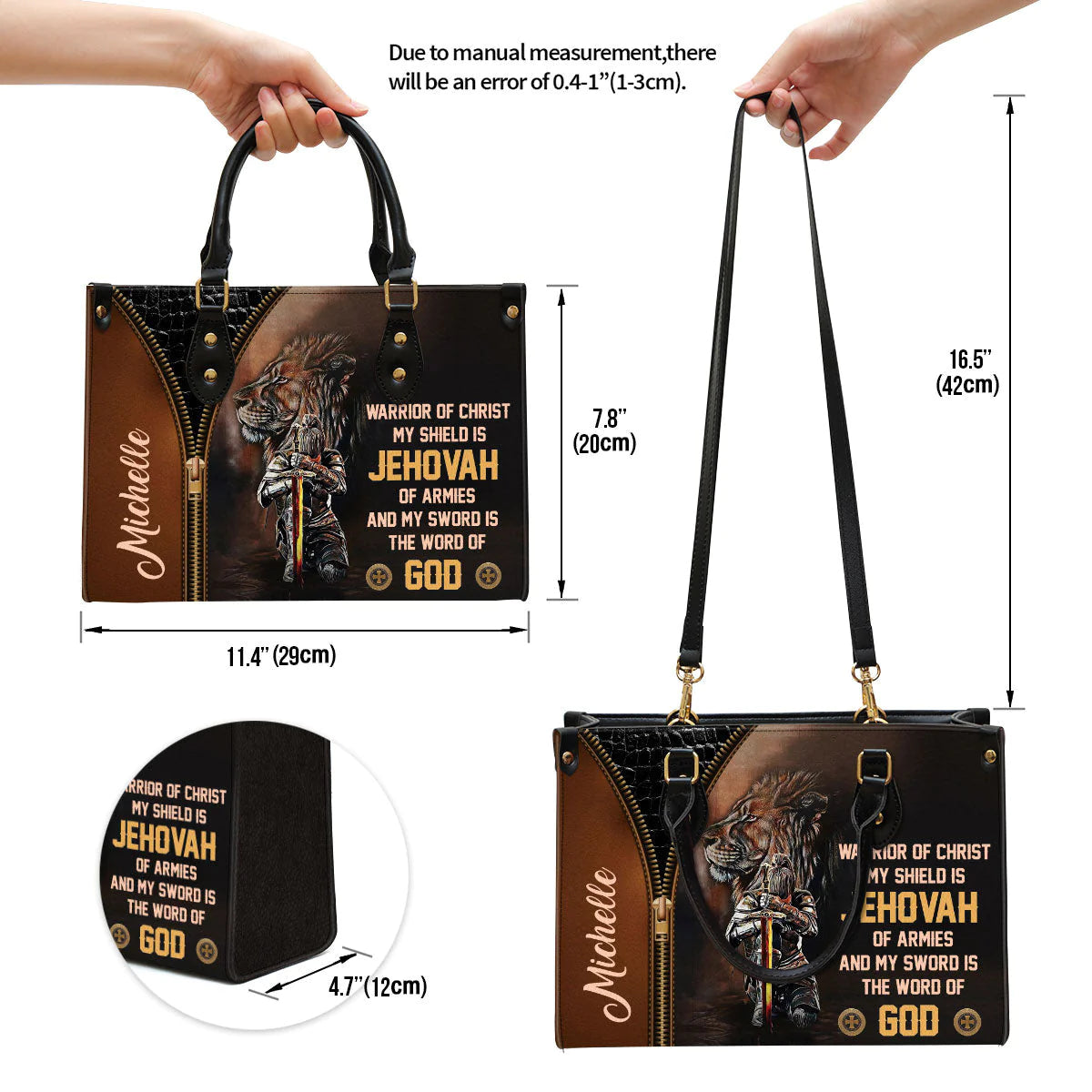 Christianartbag Handbag, Warrior Of Christ Beautiful, Personalized Gifts, Gifts for Women, Christmas Gift. - Christian Art Bag