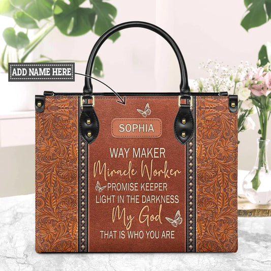 Christianart Designer Handbags, Way Maker Miracle Worker, Personalized Gifts, Gifts for Women. - Christian Art Bag