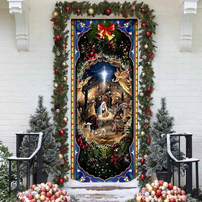 Christianartbag Door Cover, When He Born To Jesus Lover, Religious Door Decorations, Christian Home Decor - Christian Art Bag