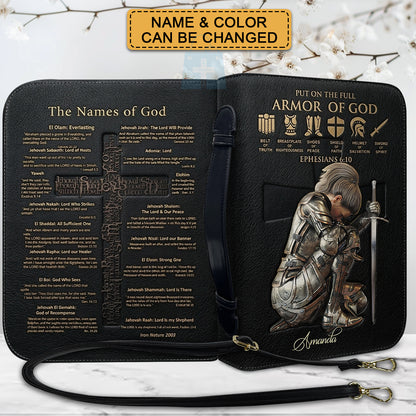 Personalized Armor of God Bible Cover Case | Custom Name & Color - CHRISTIANARTBAG 01082826