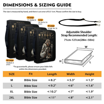 Personalized Armor of God Bible Cover Case | Custom Name & Color - CHRISTIANARTBAG 01082826