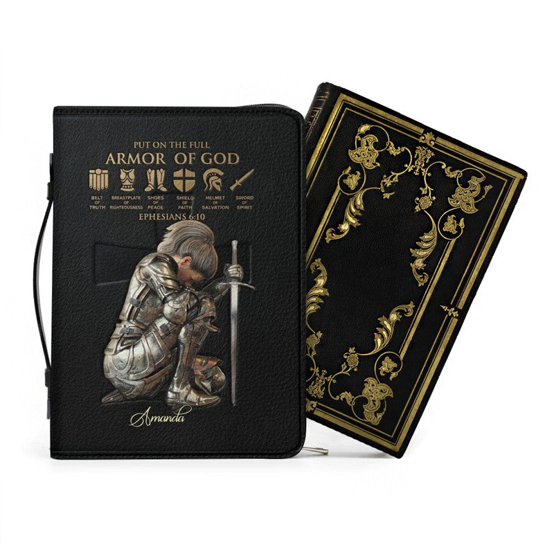 Personalized Armor of God Bible Cover Case | Custom Name & Color - CHRISTIANARTBAG 01082826