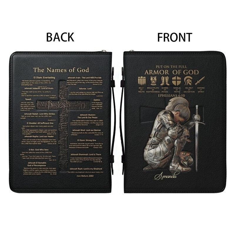 Personalized Armor of God Bible Cover Case | Custom Name & Color - CHRISTIANARTBAG 01082826