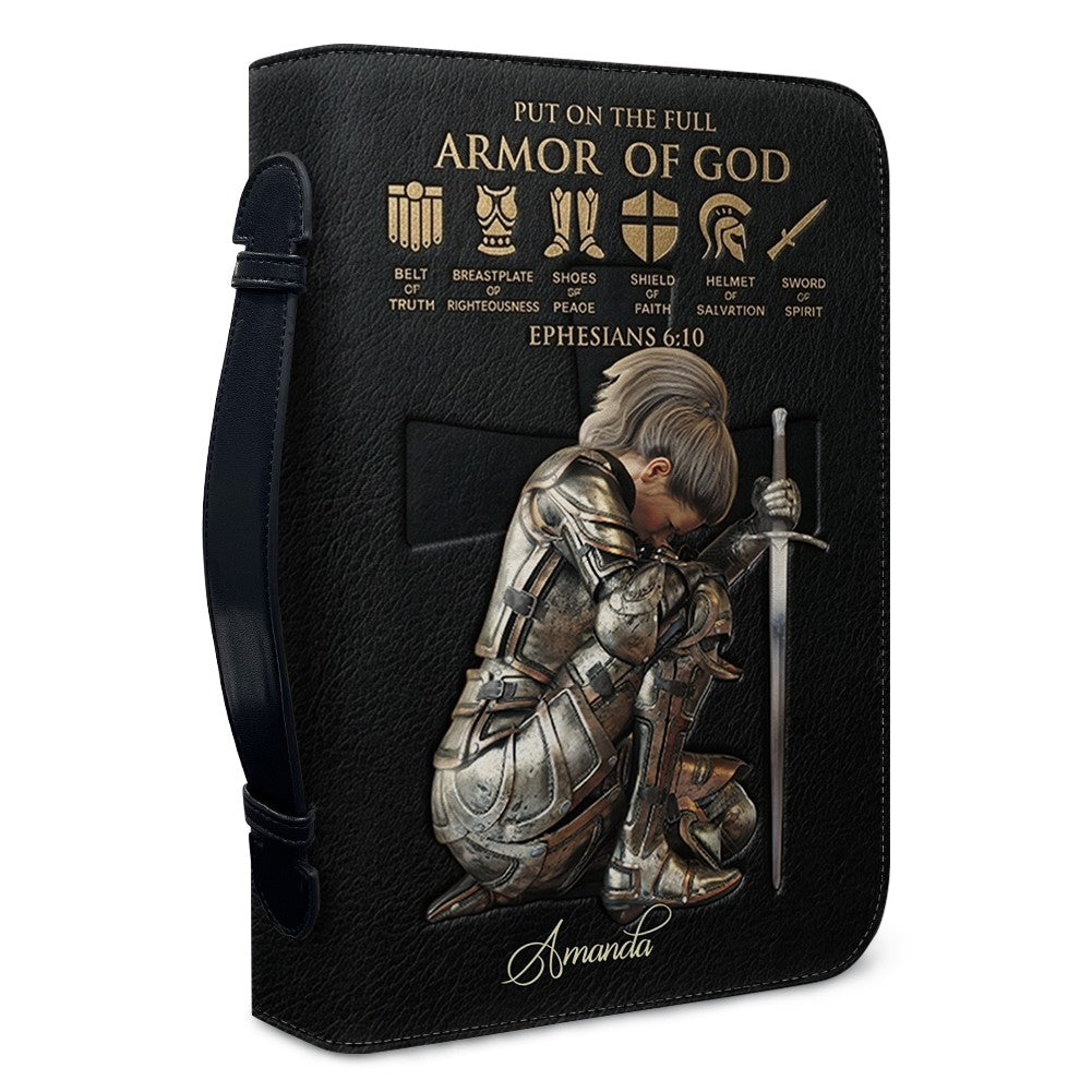 Personalized Armor of God Bible Cover Case | Custom Name & Color - CHRISTIANARTBAG 01082826