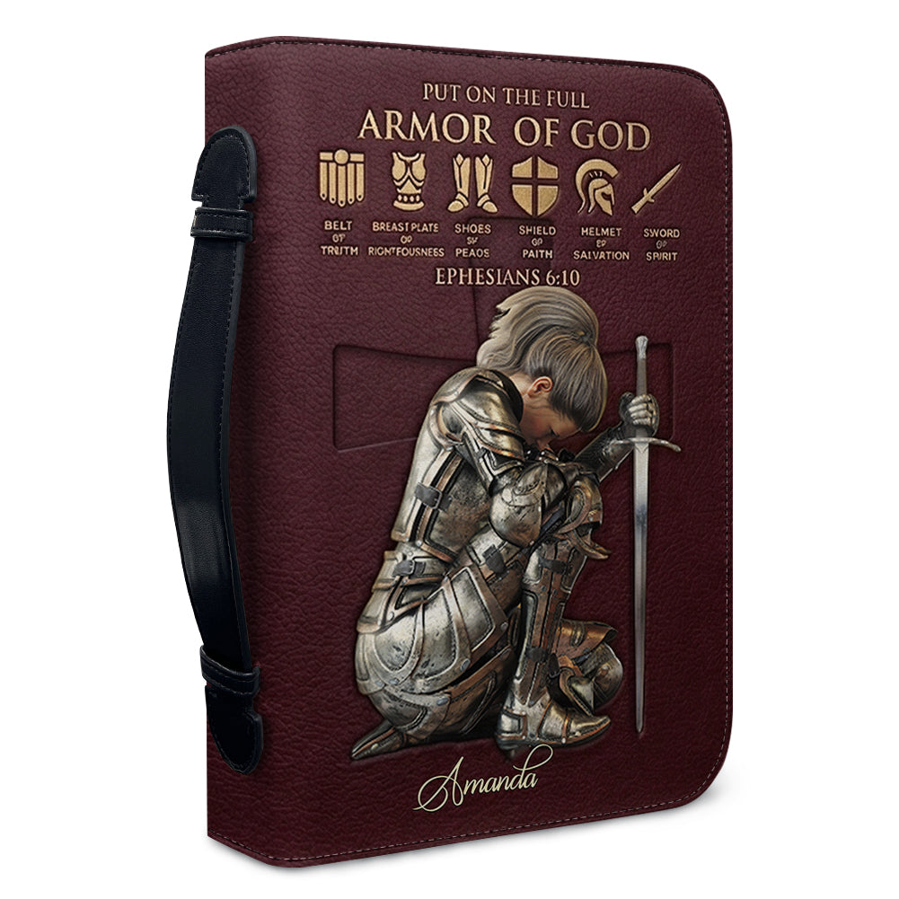 Personalized Armor of God Bible Cover Case | Custom Name & Color - CHRISTIANARTBAG 01082826