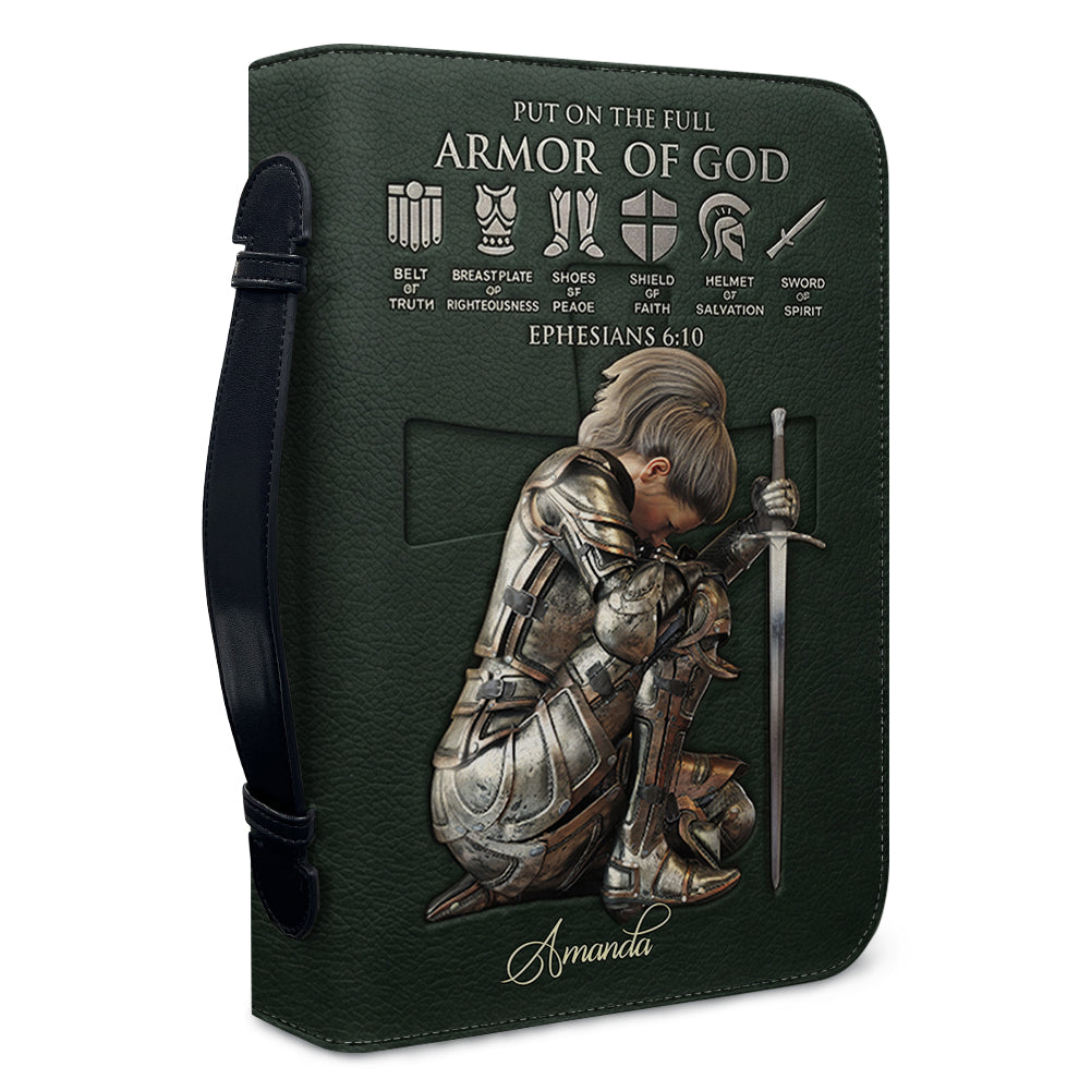 Personalized Armor of God Bible Cover Case | Custom Name & Color - CHRISTIANARTBAG 01082826