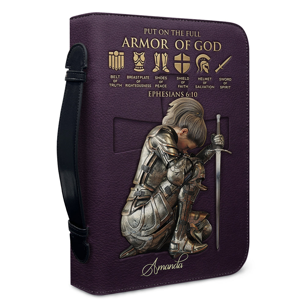 Personalized Armor of God Bible Cover Case | Custom Name & Color - CHRISTIANARTBAG 01082826