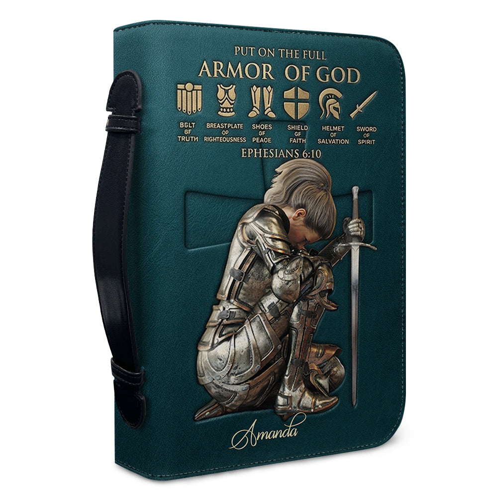Personalized Armor of God Bible Cover Case | Custom Name & Color - CHRISTIANARTBAG 01082826