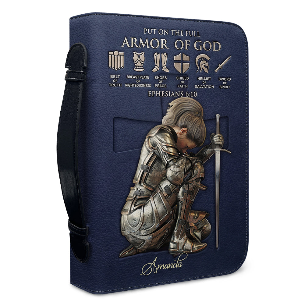Personalized Armor of God Bible Cover Case | Custom Name & Color - CHRISTIANARTBAG 01082826