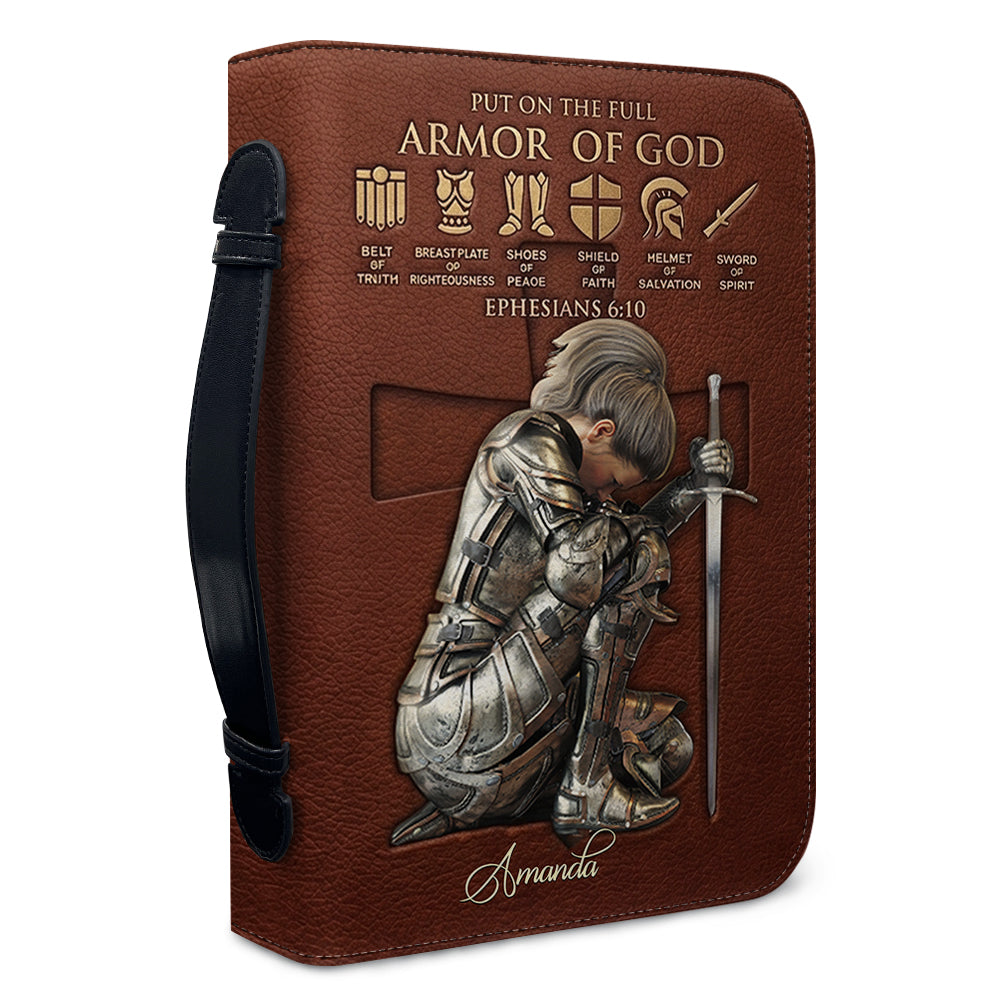 Personalized Armor of God Bible Cover Case | Custom Name & Color - CHRISTIANARTBAG 01082826